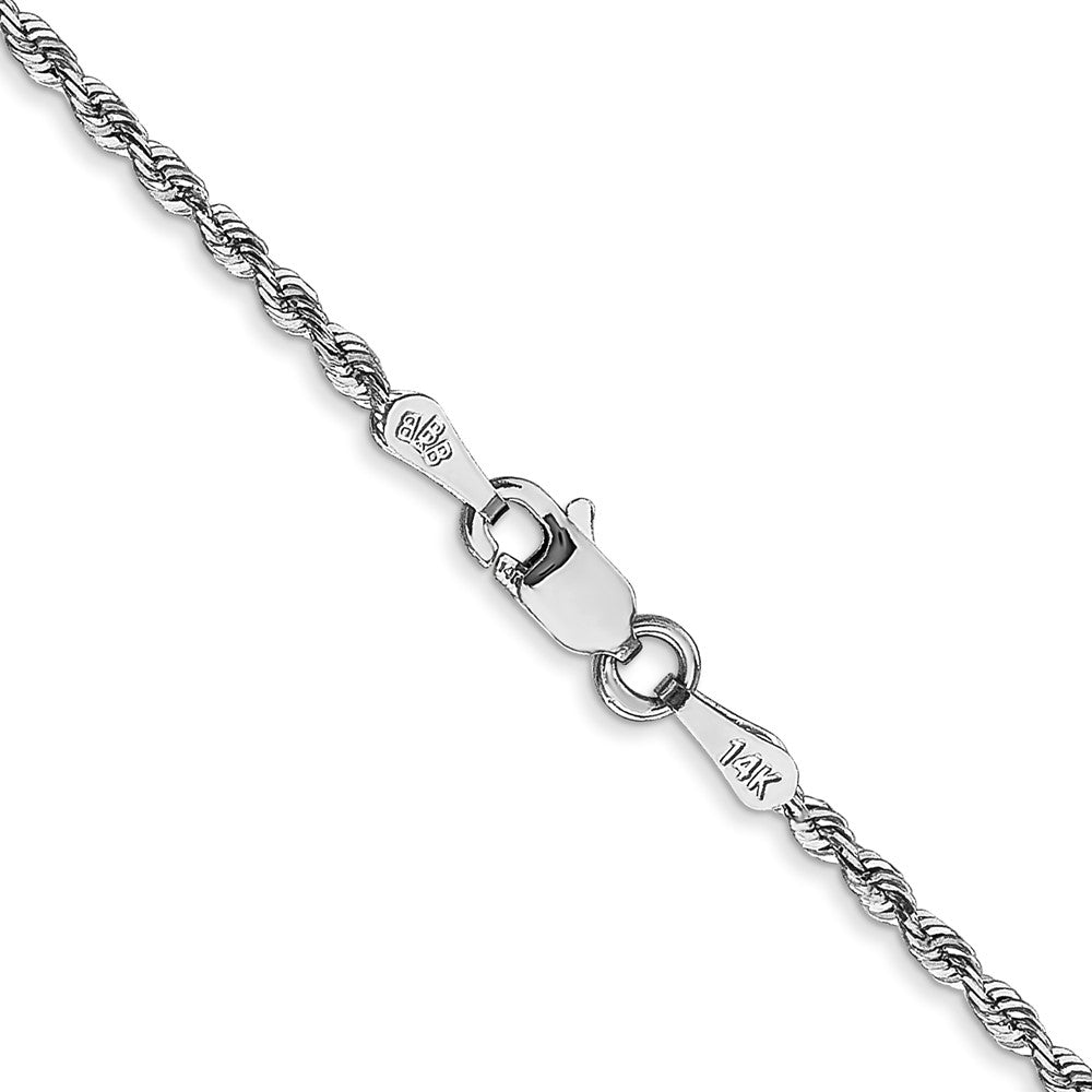 14K White Gold 1.85mm Diamond-cut Quadruple Rope Lobster Clasp Chain