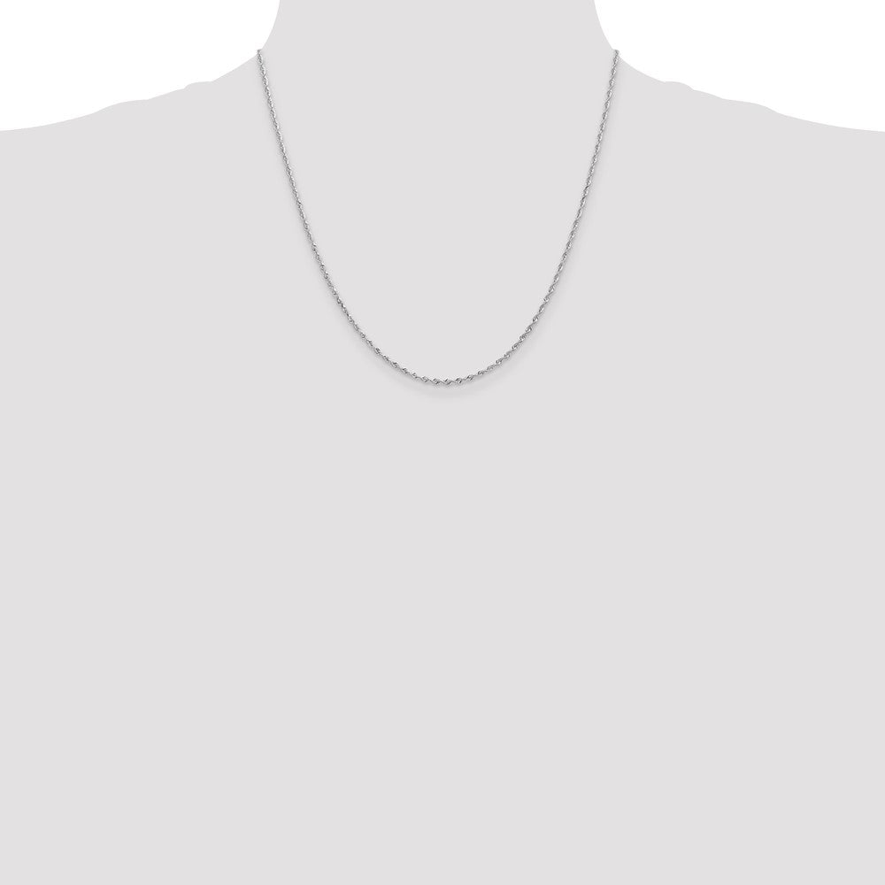 14K White Gold 1.85mm Diamond-cut Quadruple Rope Lobster Clasp Chain