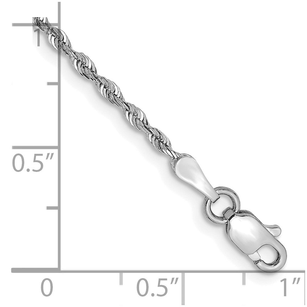 14K White Gold 1.85mm Diamond-cut Quadruple Rope Lobster Clasp Chain