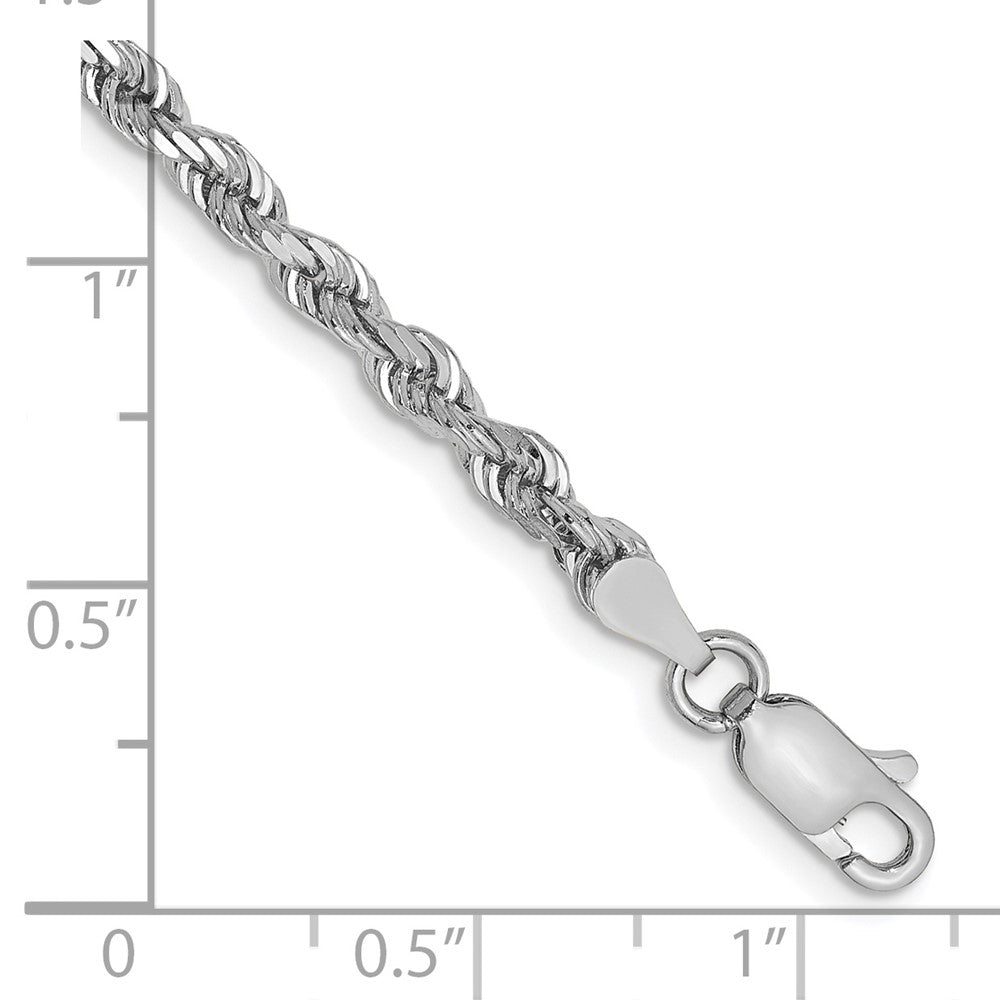 14K White Gold 3.35mm Diamond-cut Quadruple Rope Lobster Clasp Chain