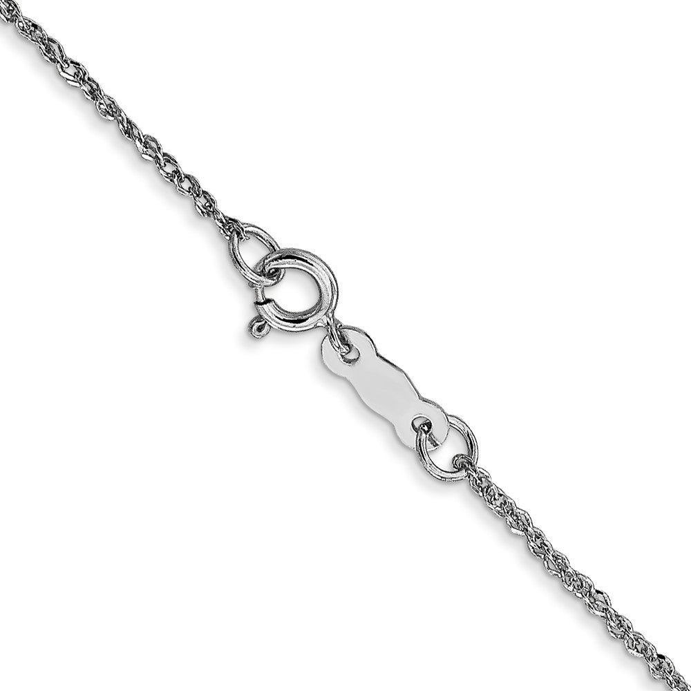 14K White Gold 1.1mm Ropa with Spring Ring Clasp Chain