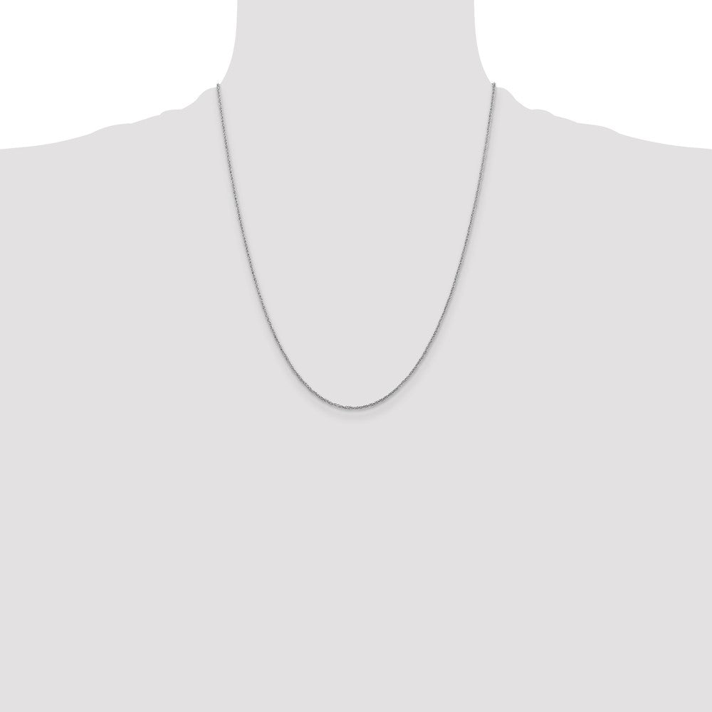 14K White Gold 1.1mm Ropa with Spring Ring Clasp Chain