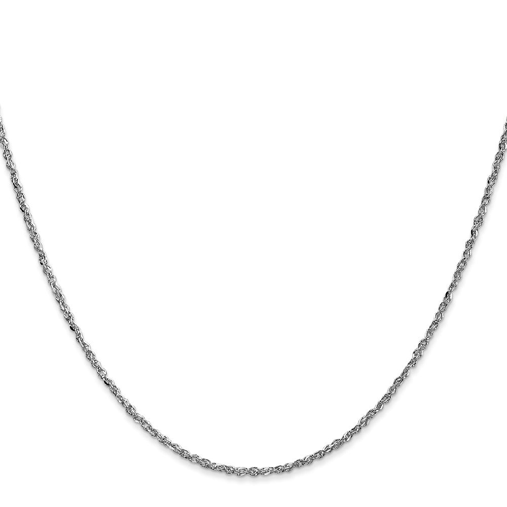 14K White Gold 1.7mm Ropa with Lobster Clasp Chain