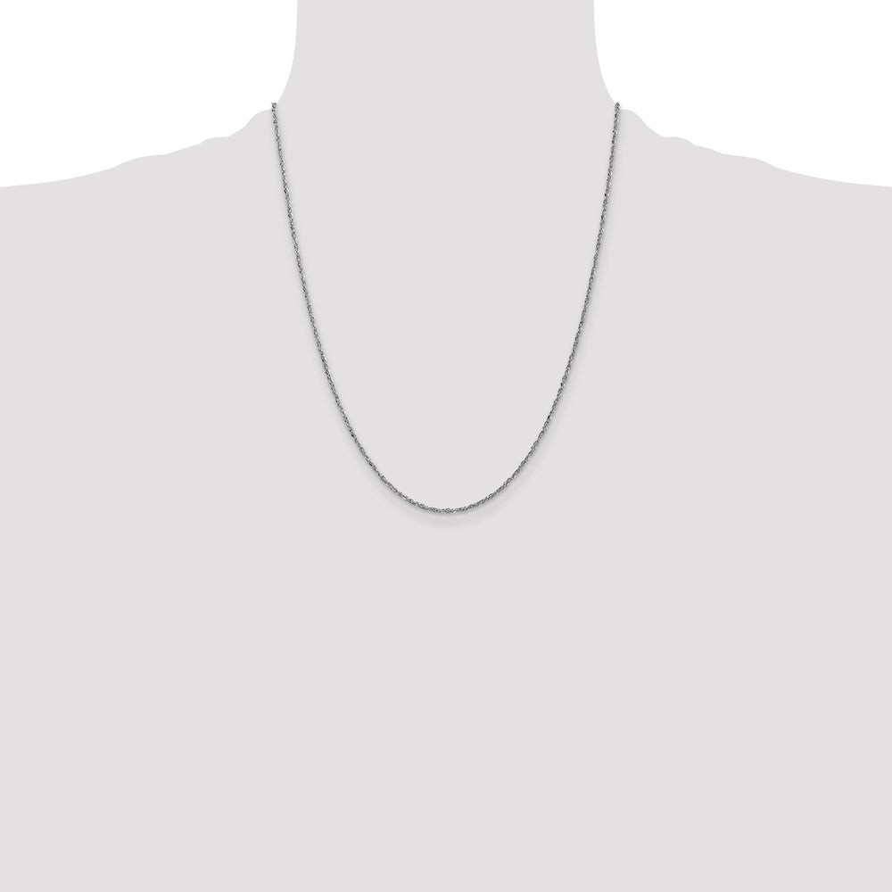 14K White Gold 1.7mm Ropa with Lobster Clasp Chain