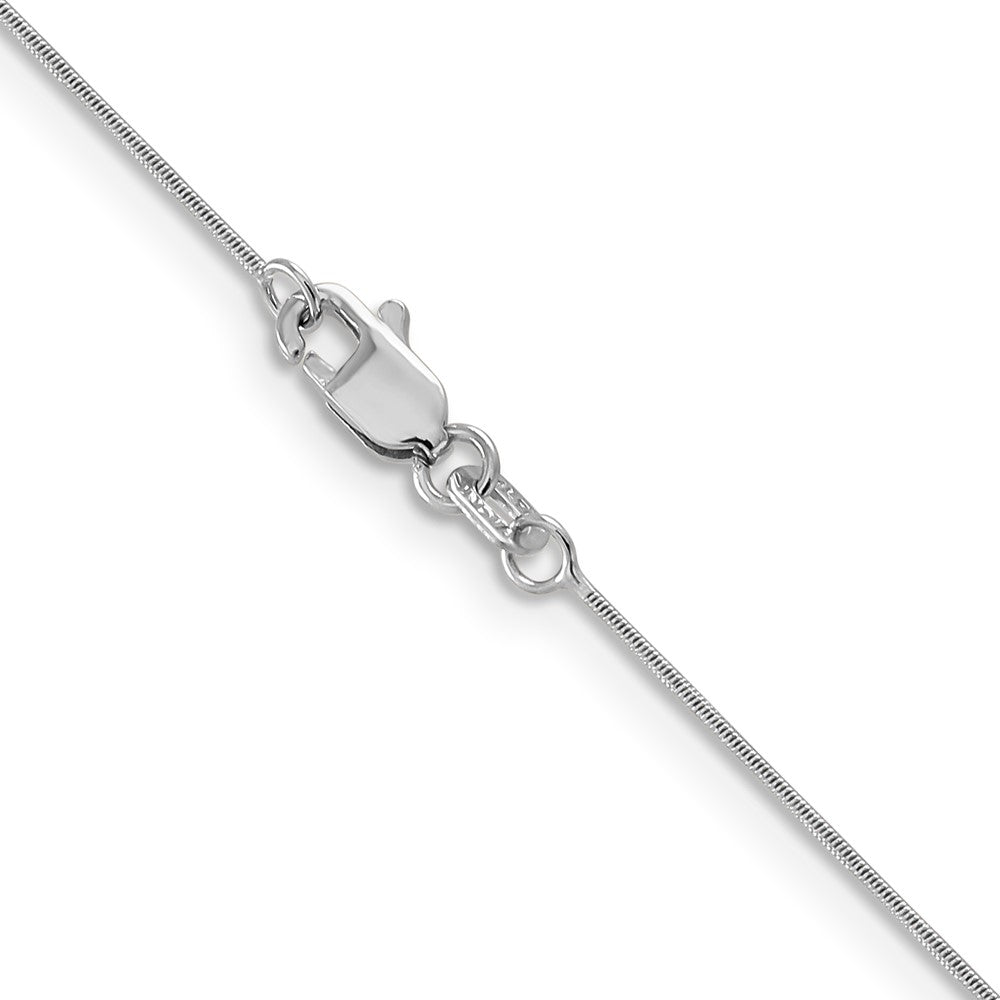 14K White Gold .6mm Round Snake with Lobster Clasp Chain