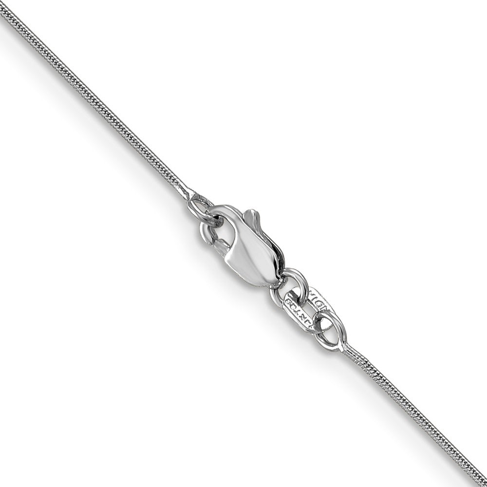14K White Gold .8mm Round Snake with Lobster Clasp Chain