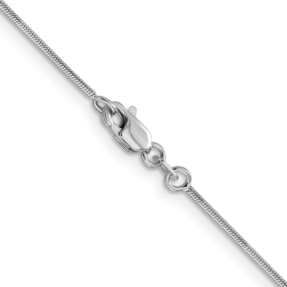 14K White Gold .9mm Round Snake with Lobster Clasp Chain