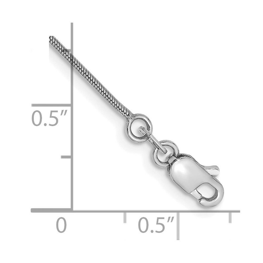 14K White Gold .9mm Round Snake with Lobster Clasp Chain