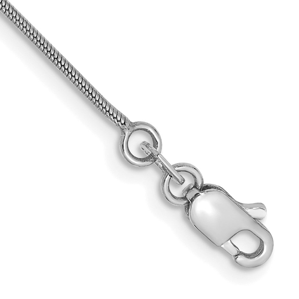 14K White Gold .9mm Round Snake with Lobster Clasp Chain