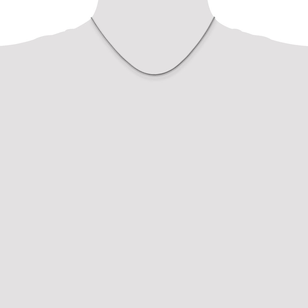 14K White Gold 1.6mm Round Snake Lobster Clasp Chain