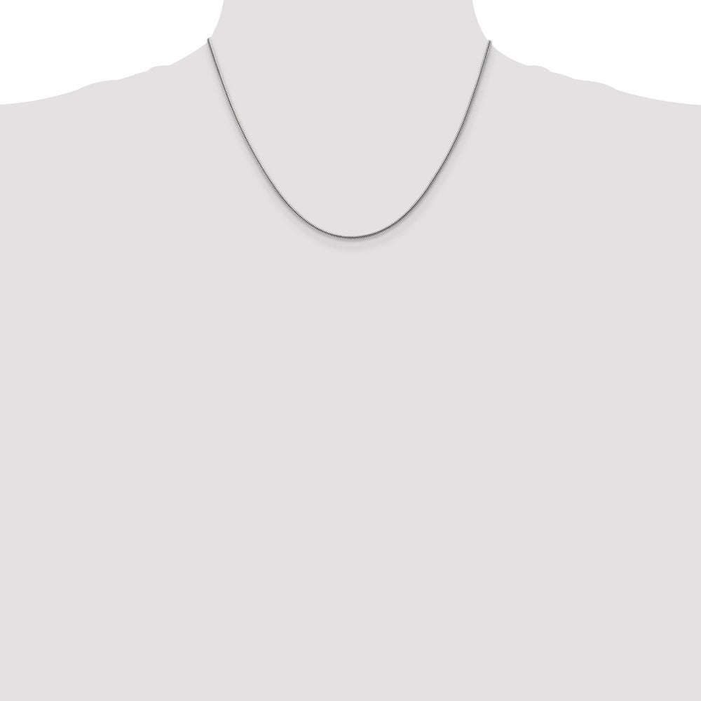 14K White Gold 1.6mm Round Snake Lobster Clasp Chain