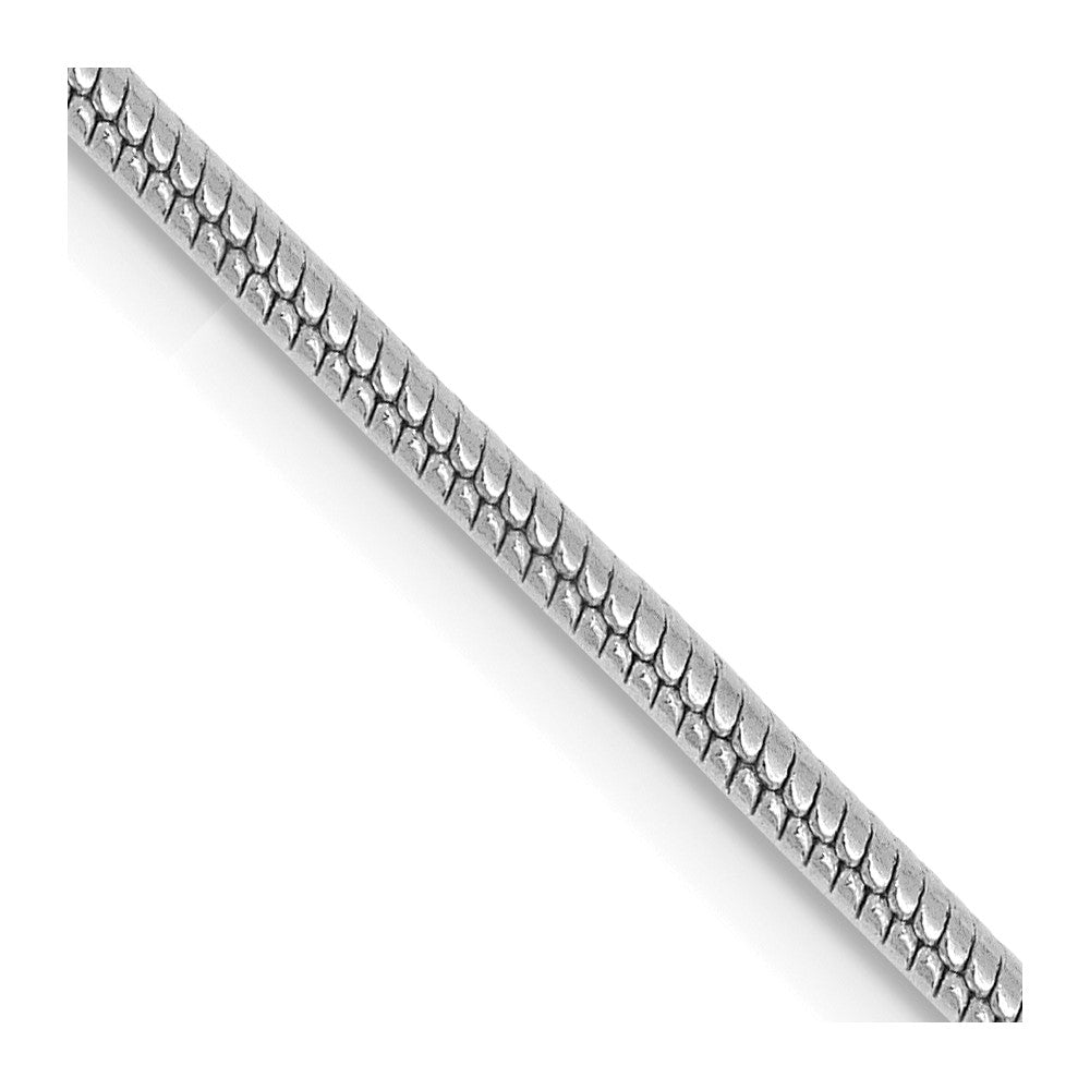 14K White Gold 1.6mm Round Snake Lobster Clasp Chain