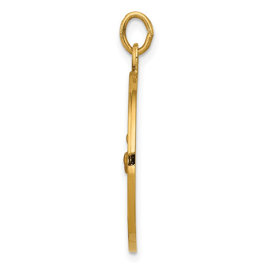 14k Polished and Satin Solid St Francis Medal Round Pendant