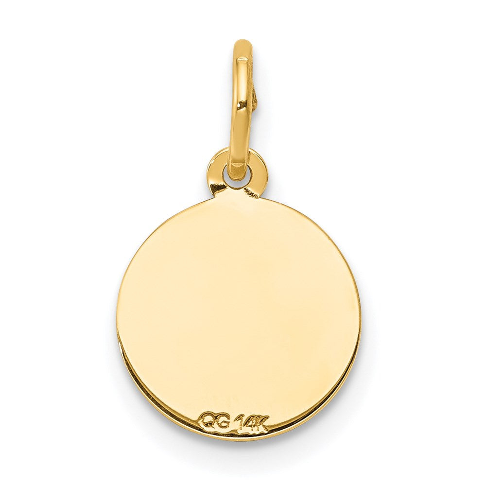 14k Polished and Satin Solid HOLY COMMUNION Round Disc Charm