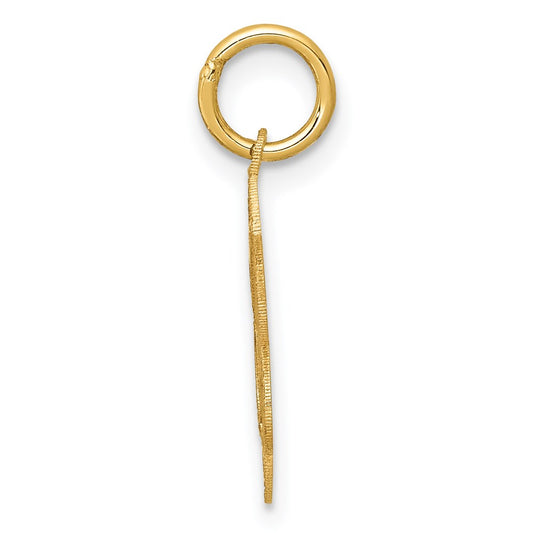 14k Polished and Satin Solid HOLY COMMUNION Scalloped Edge Round Disc Charm