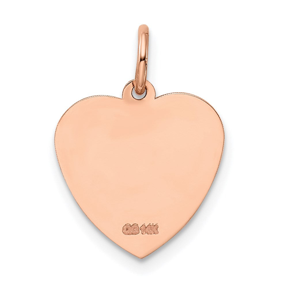 14k Rose Gold HOLY COMMUNION Heart Disc Charm