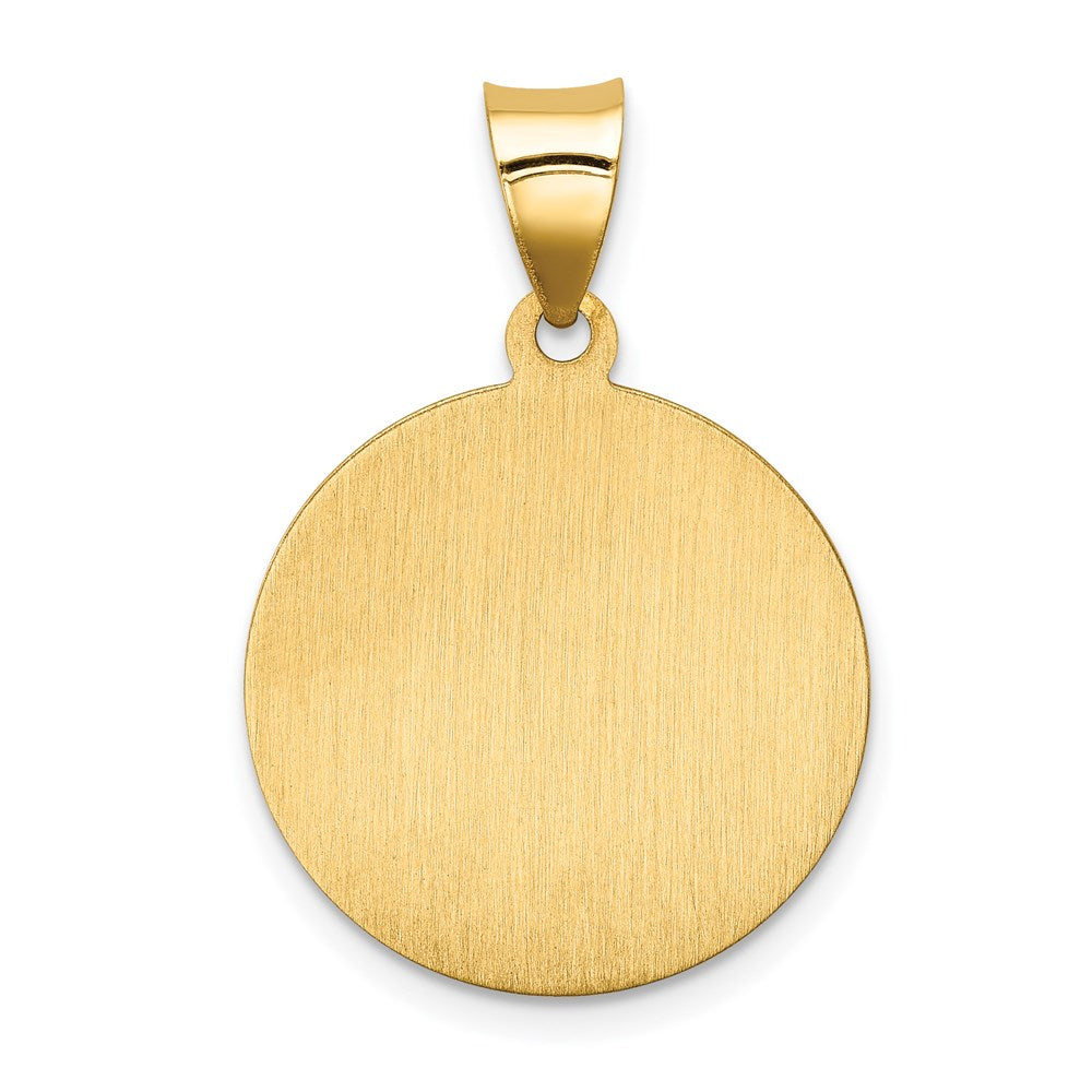 14k Polished and Satin Hollow Our Lady of Perpetual Help Medal Round Pendant