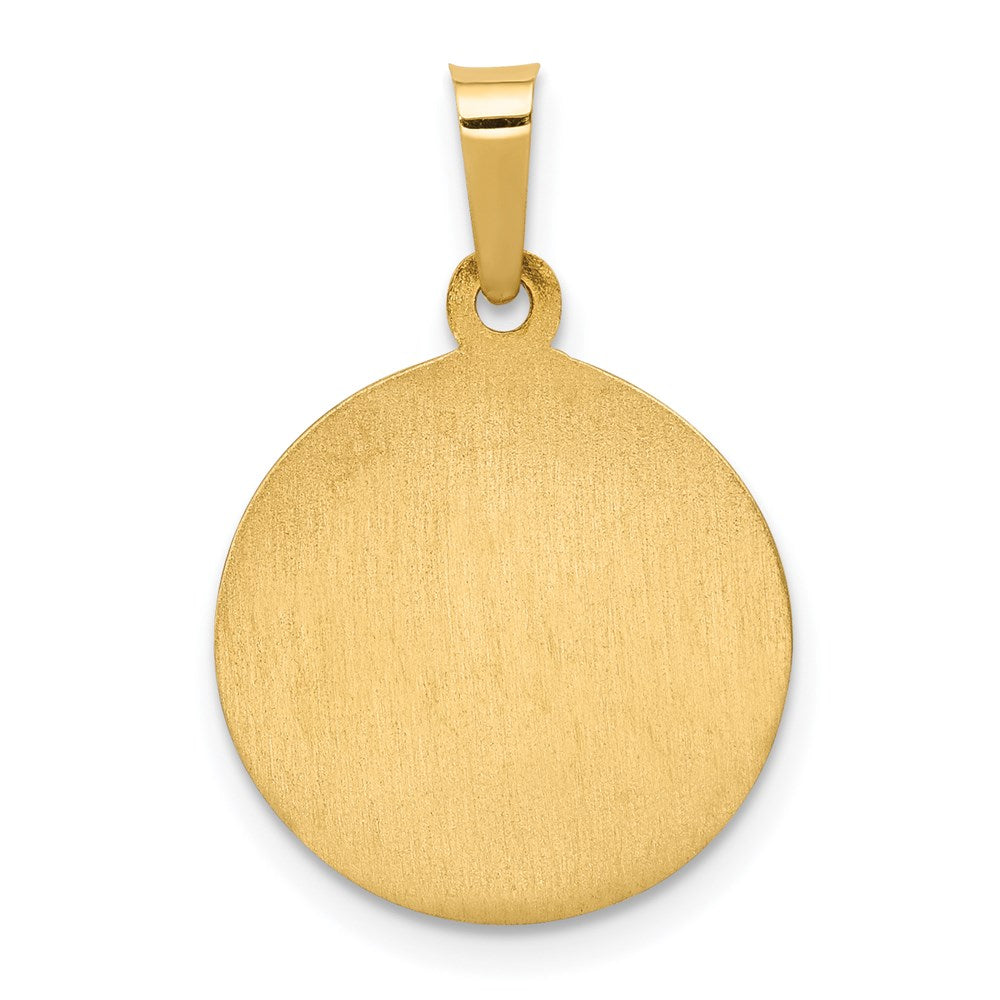 14k Polished and Satin Hollow St. Anne Medal Pendant