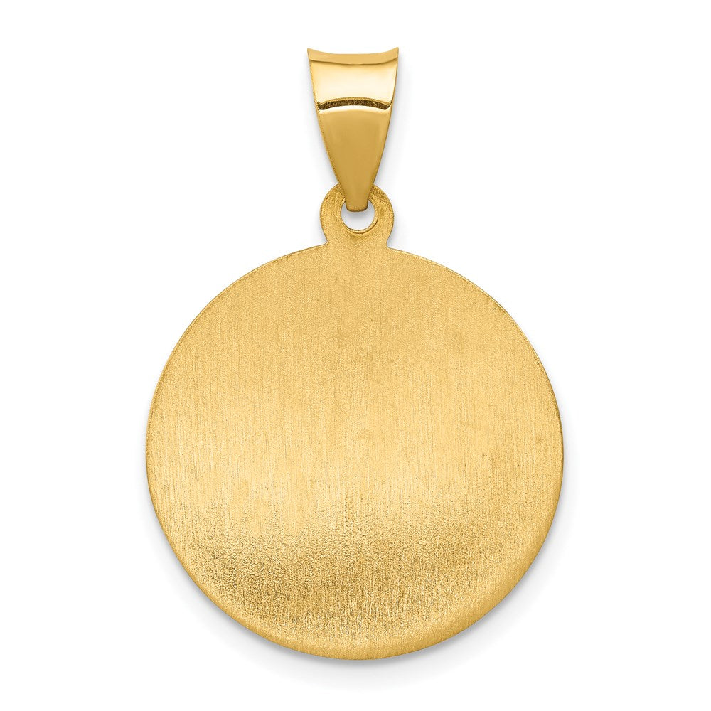 14k Polished and Satin Hollow St. Anne Medal Pendant