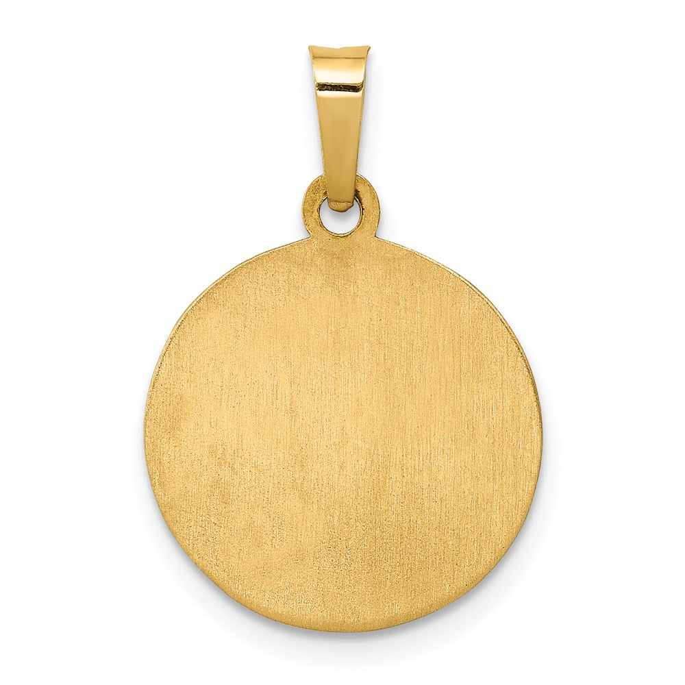 14k Polished and Satin Hollow St. Anthony Medal Pendant
