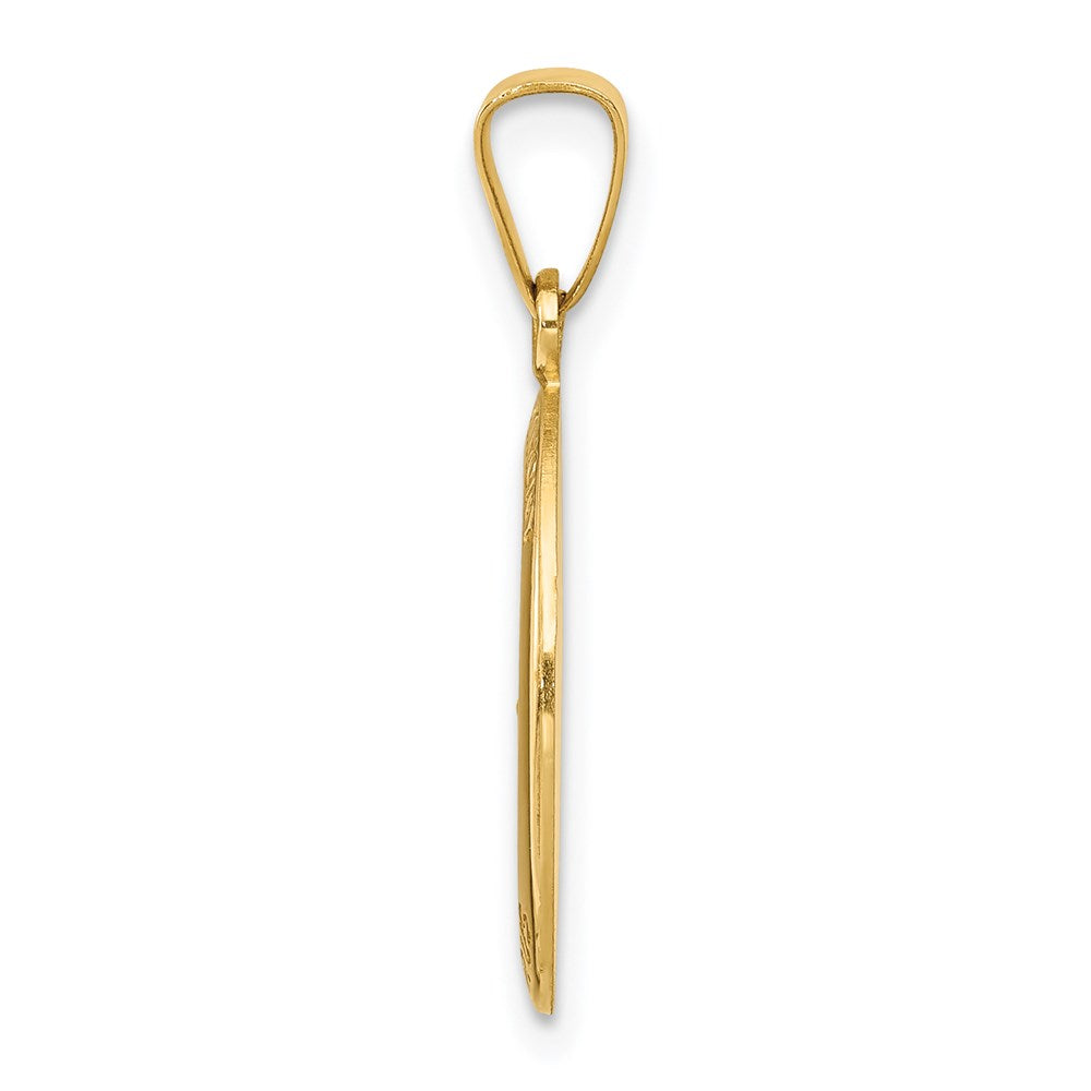 14k Polished and Satin Hollow St. Anthony Medal Small Oval Pendant