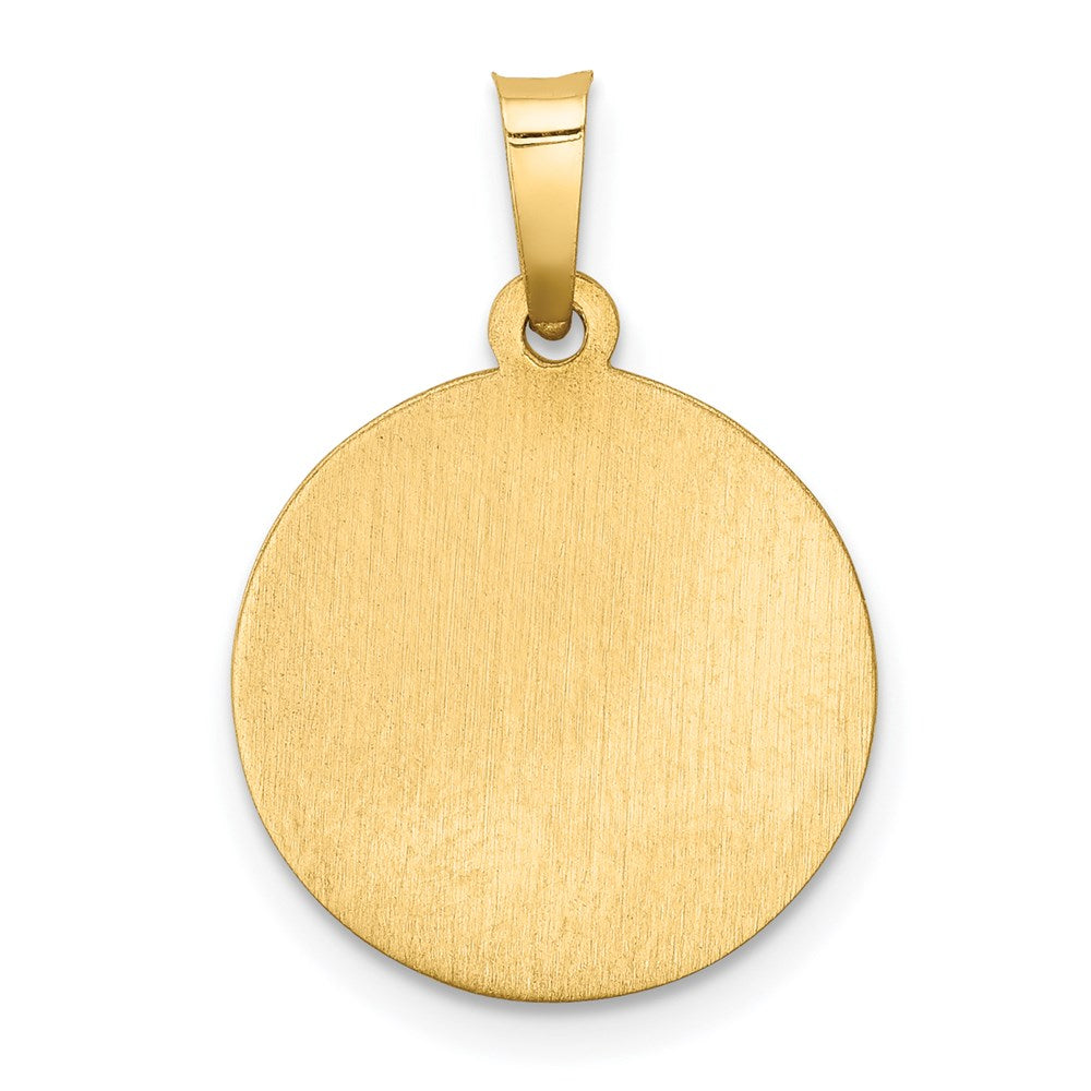 14k Polished and Satin Hollow St. Christopher Medal Pendant