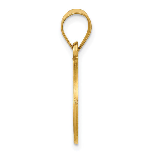 14k Polished and Satin Hollow St John the Baptist Medal Round Pendant