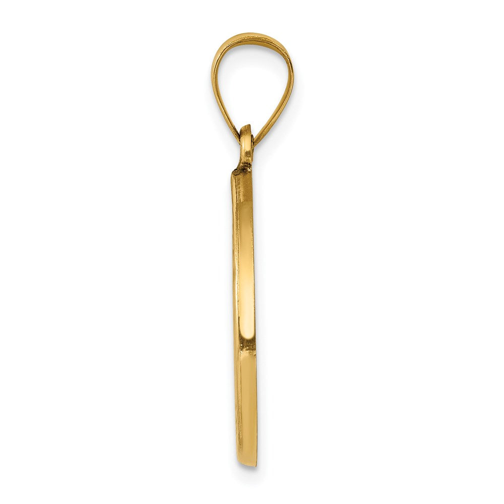 14k Polished and Satin Hollow St John the Baptist Medal Round Pendant