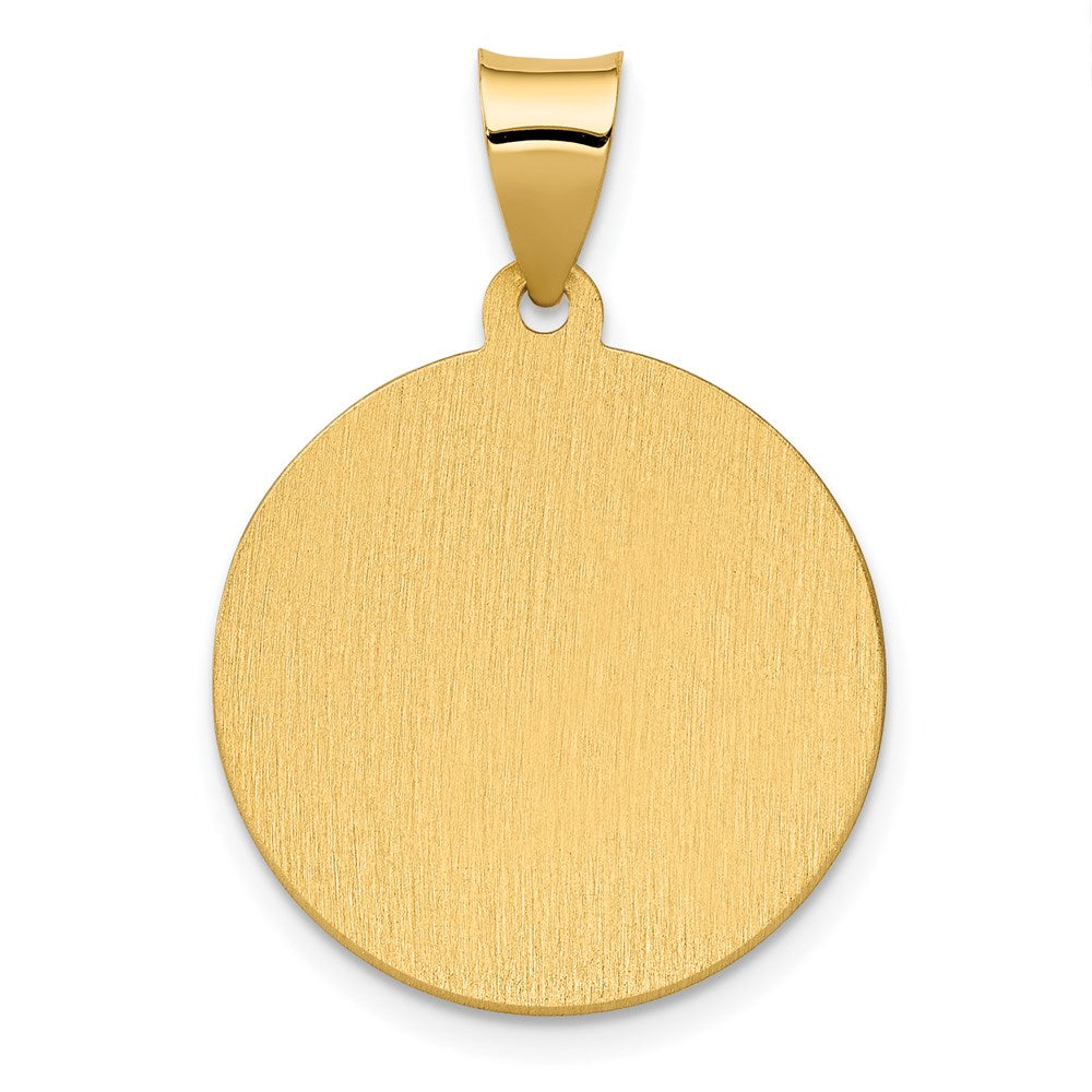 14K Polished and Satin Hollow St. Agatha Medal Pendant