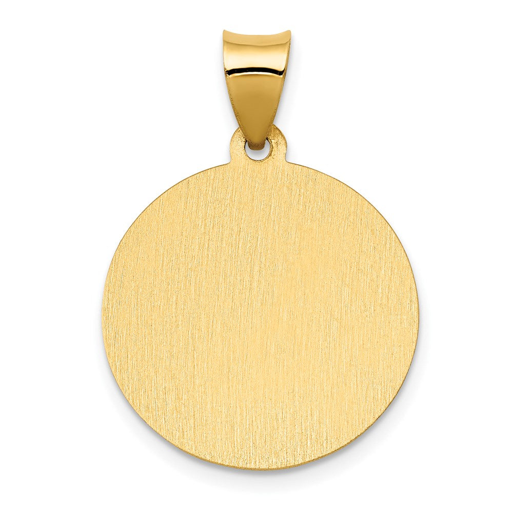 14K Polished and Satin St. Catherine Hollow Medal Pendant