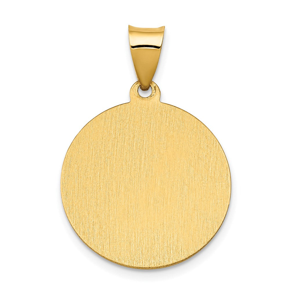 14K Polished and Satin St. Cecilia Hollow Medal Pendant