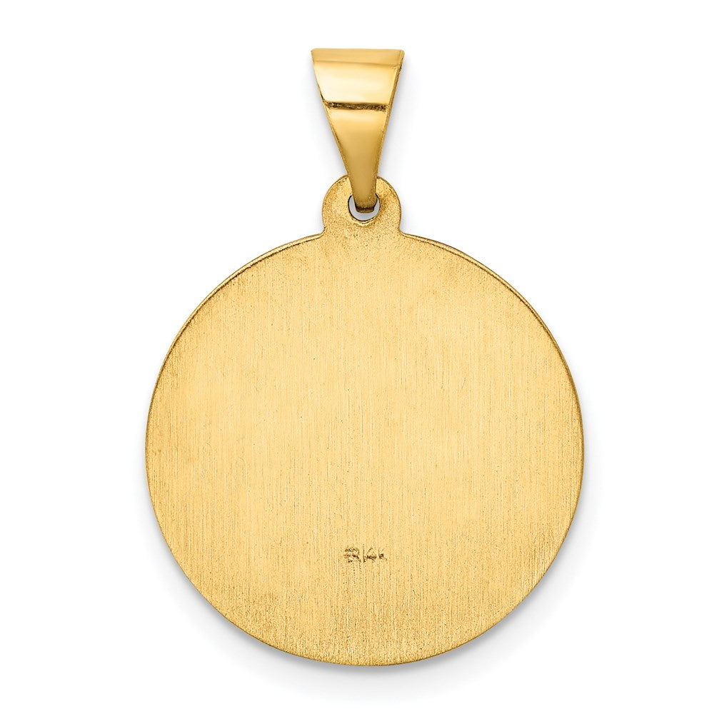 14k Hollow Polished/Satin Round St. Grace Medal