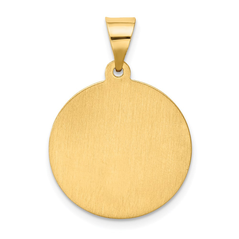 14k Polished and Satin Hollow Round St. Magdalena Medal Pendant