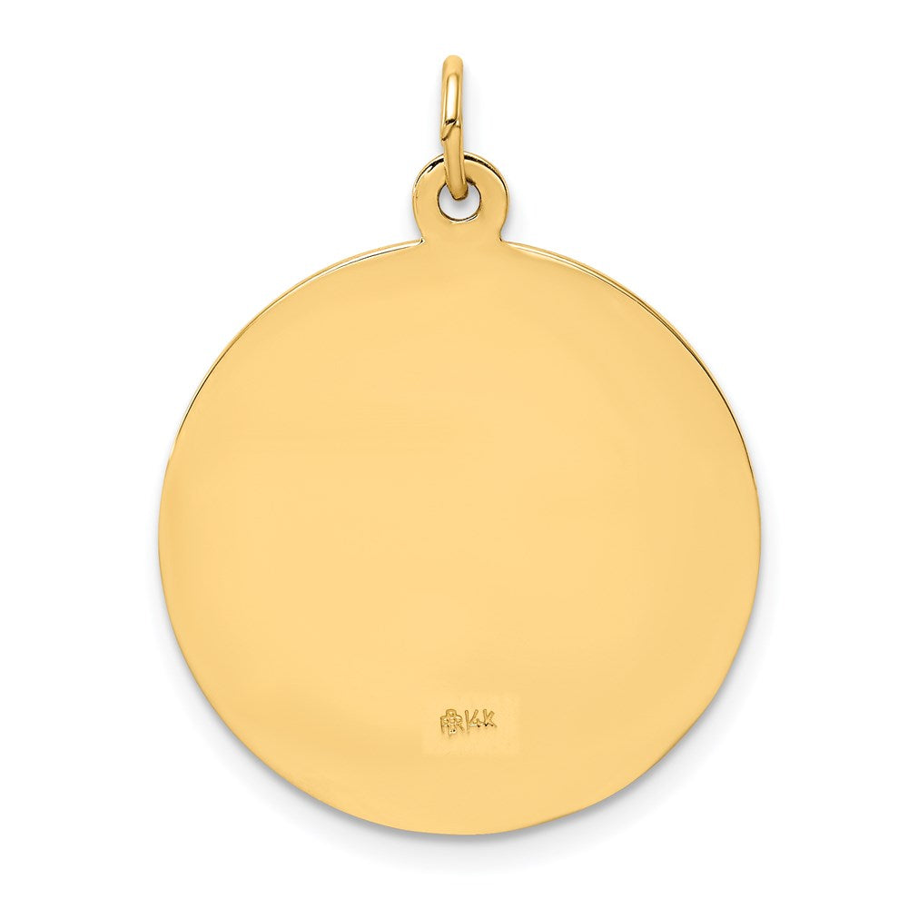 14k Polished and Satin Solid St. Jude Thaddeus Medal Round Pendant