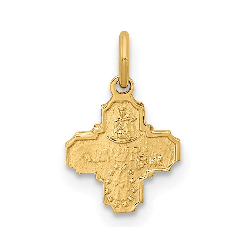 14k Polished Solid Tiny 4-Way Medal Charm