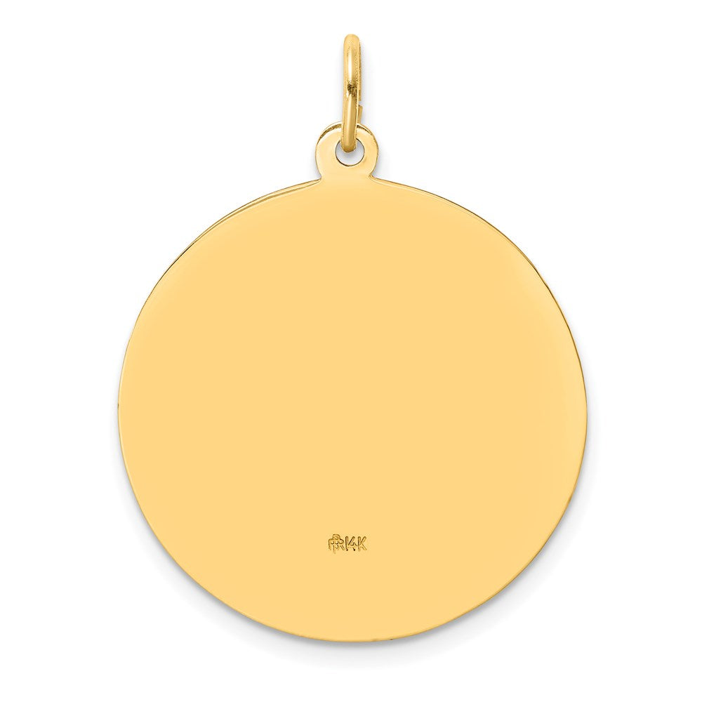 14k Polished and Satin Solid Large Round St. Anthony Medal Pendant