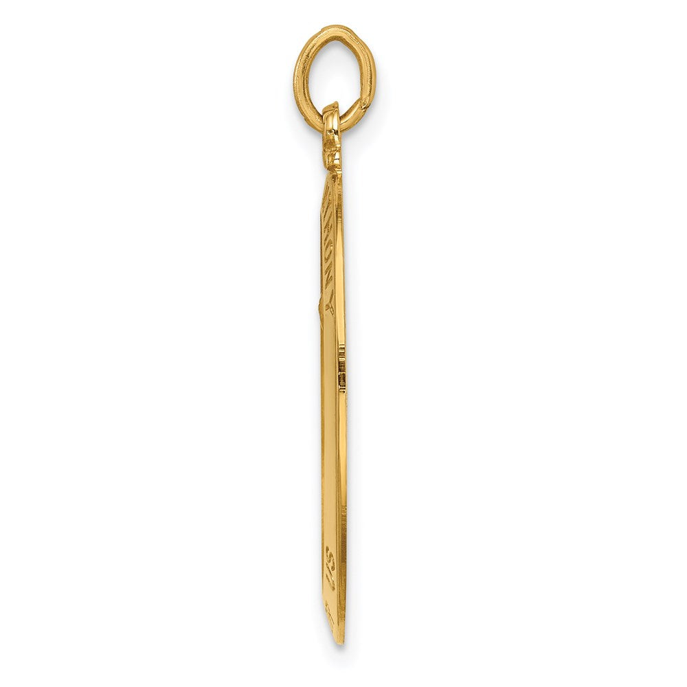 14k Polished and Satin Solid St. Anthony Medal Oval Pendant