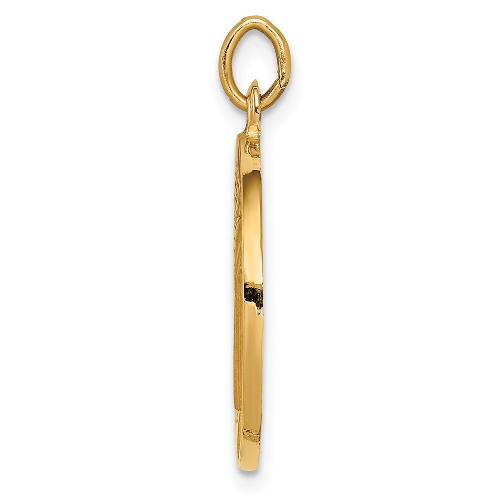 14k Polished and Satin Solid Round Reversible St. Benedict Medal Pendant