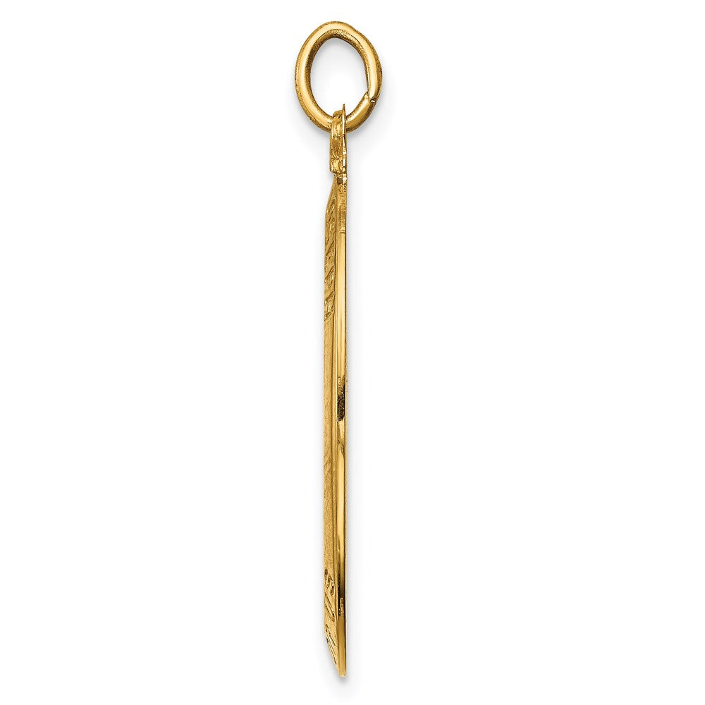 14k Polished and Satin Solid Oval St. Joseph Medal Pendant