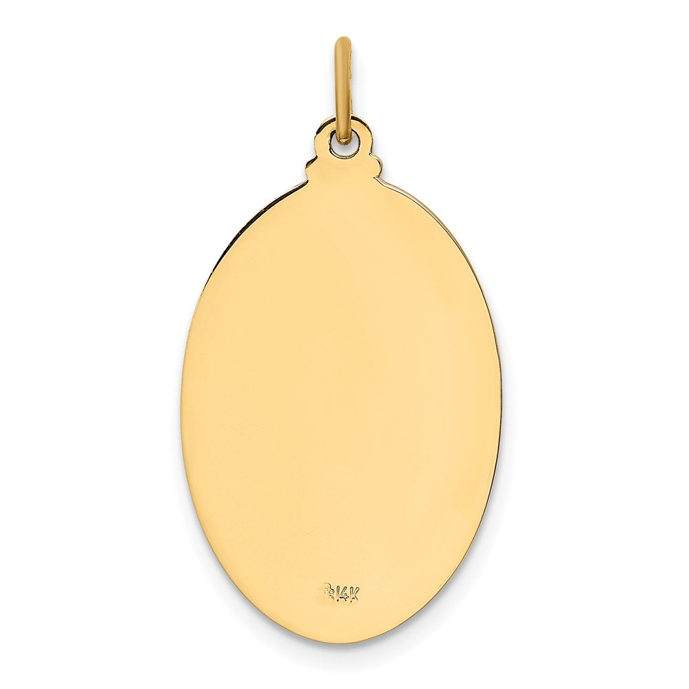 14k Polished and Satin Solid Oval St. Joseph Medal Pendant