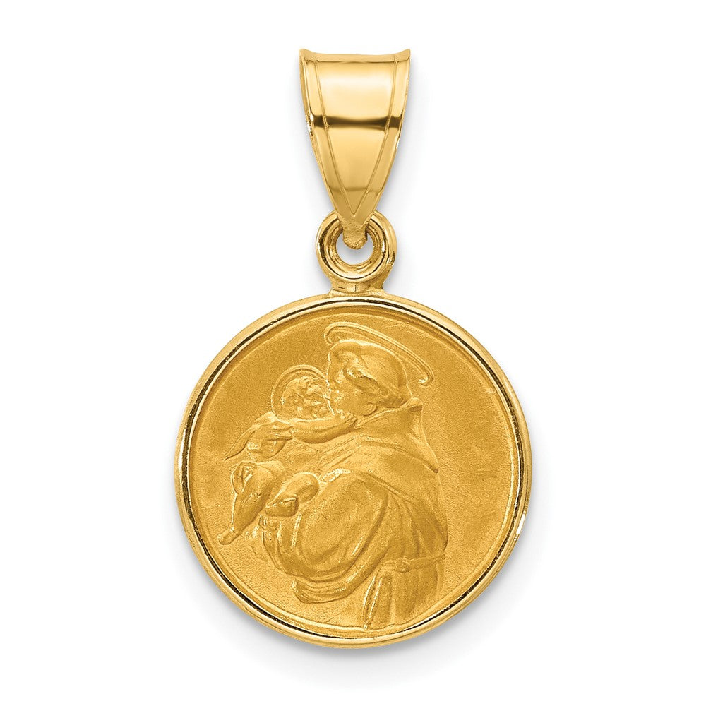14k Polished and Satin St. Anthony Medal Pendant