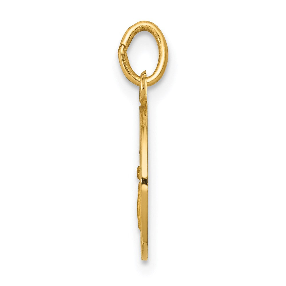 14k Polished and Satin Solid Our Guardian Angel Medal Charm