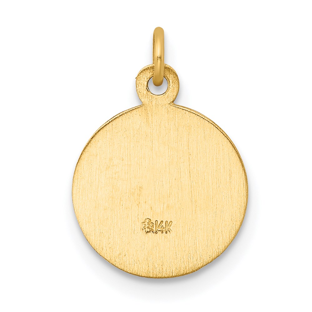 14k Polished and Satin Solid HOLY COMMUNION Round Charm