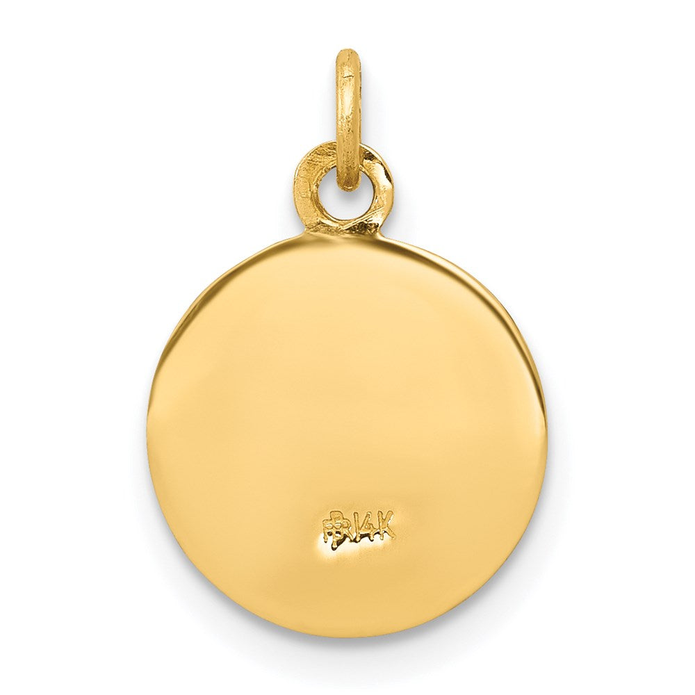 14k Polished and Satin Solid Holy Trinity Medal Charm
