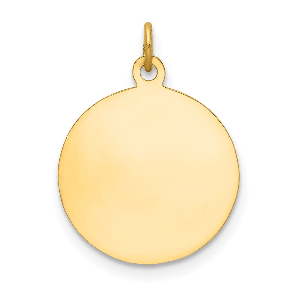 14k Polished and Satin Solid Saint Roch Medal Round Charm