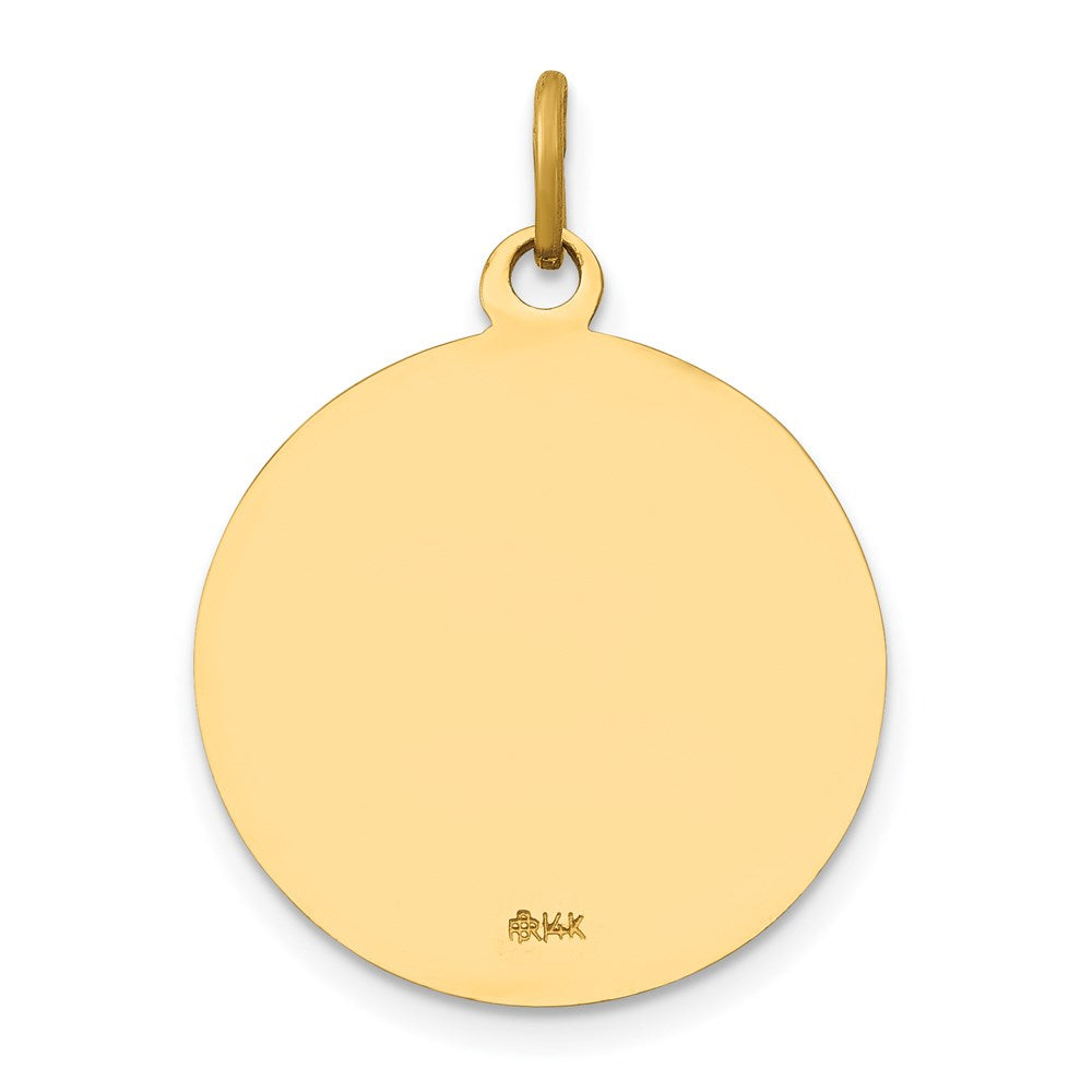 14k Polished and Satin Solid St John the Baptist Medal Round Pendant