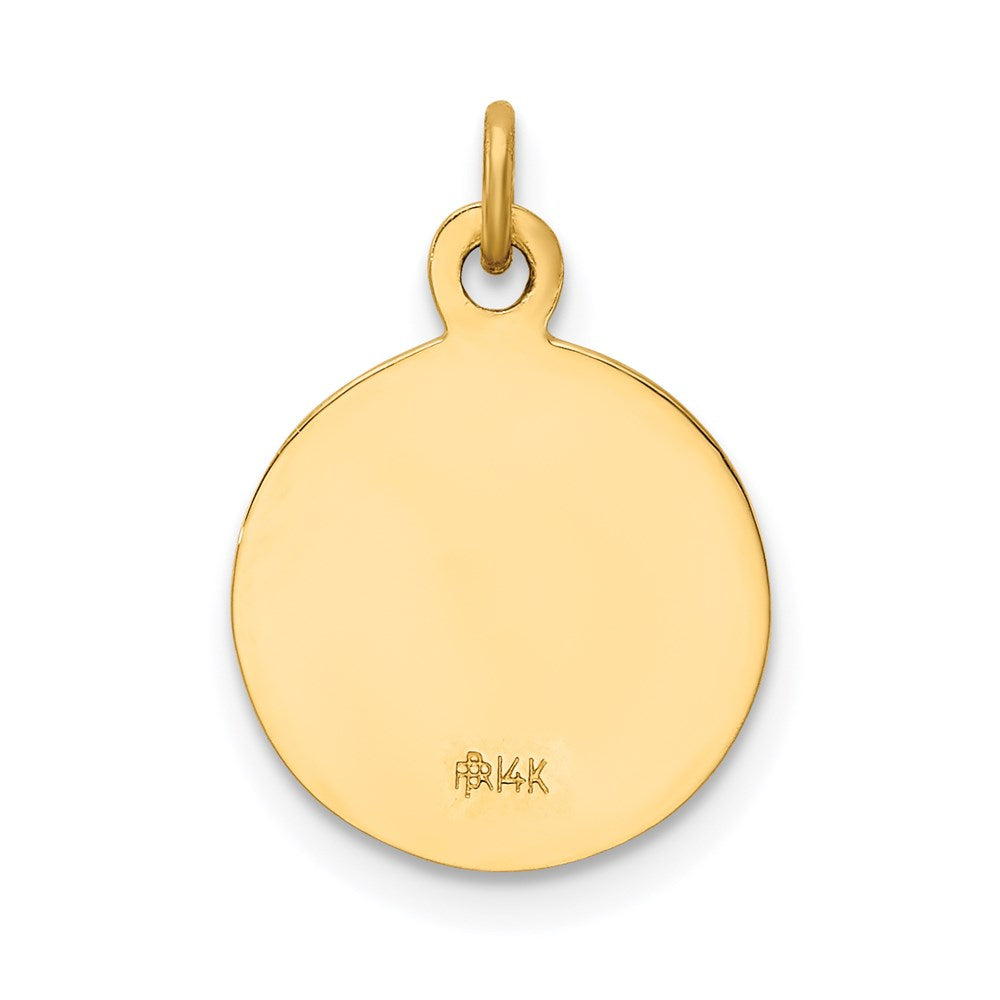 14k Polished and Satin Solid Saint Paul Medal Round Charm