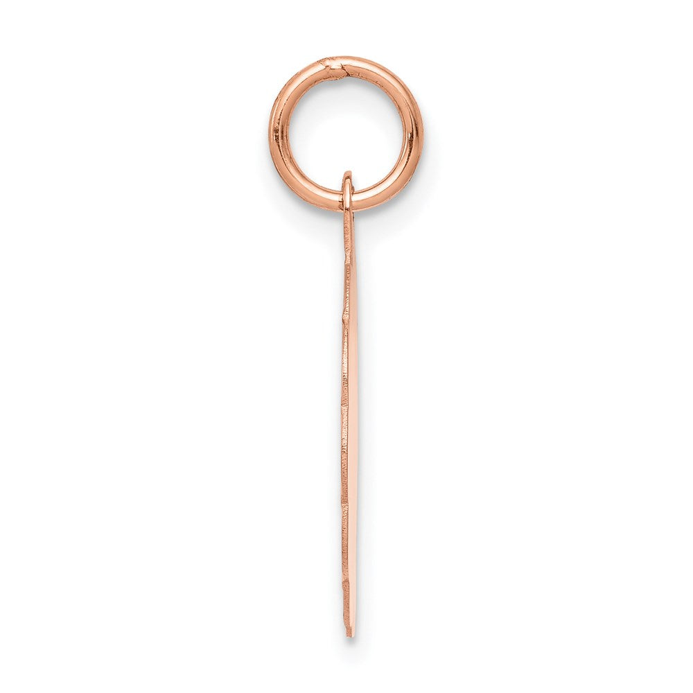 14k Rose Gold Satin and Polished Saint Christopher Medal Scalloped Edge Round Charm