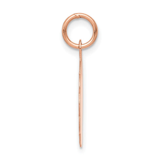 14k Rose Gold Satin and Polished Saint Christopher Medal Scalloped Edge Round Charm