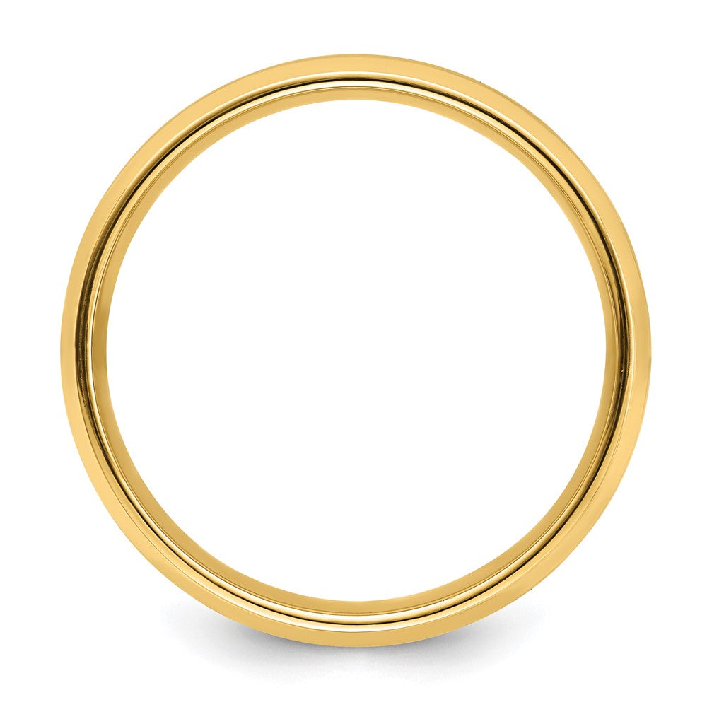 14k Yellow Gold 6mm Heavyweight Comfort Fit Brushed Satin with Polished Beveled Edge Wedding Band